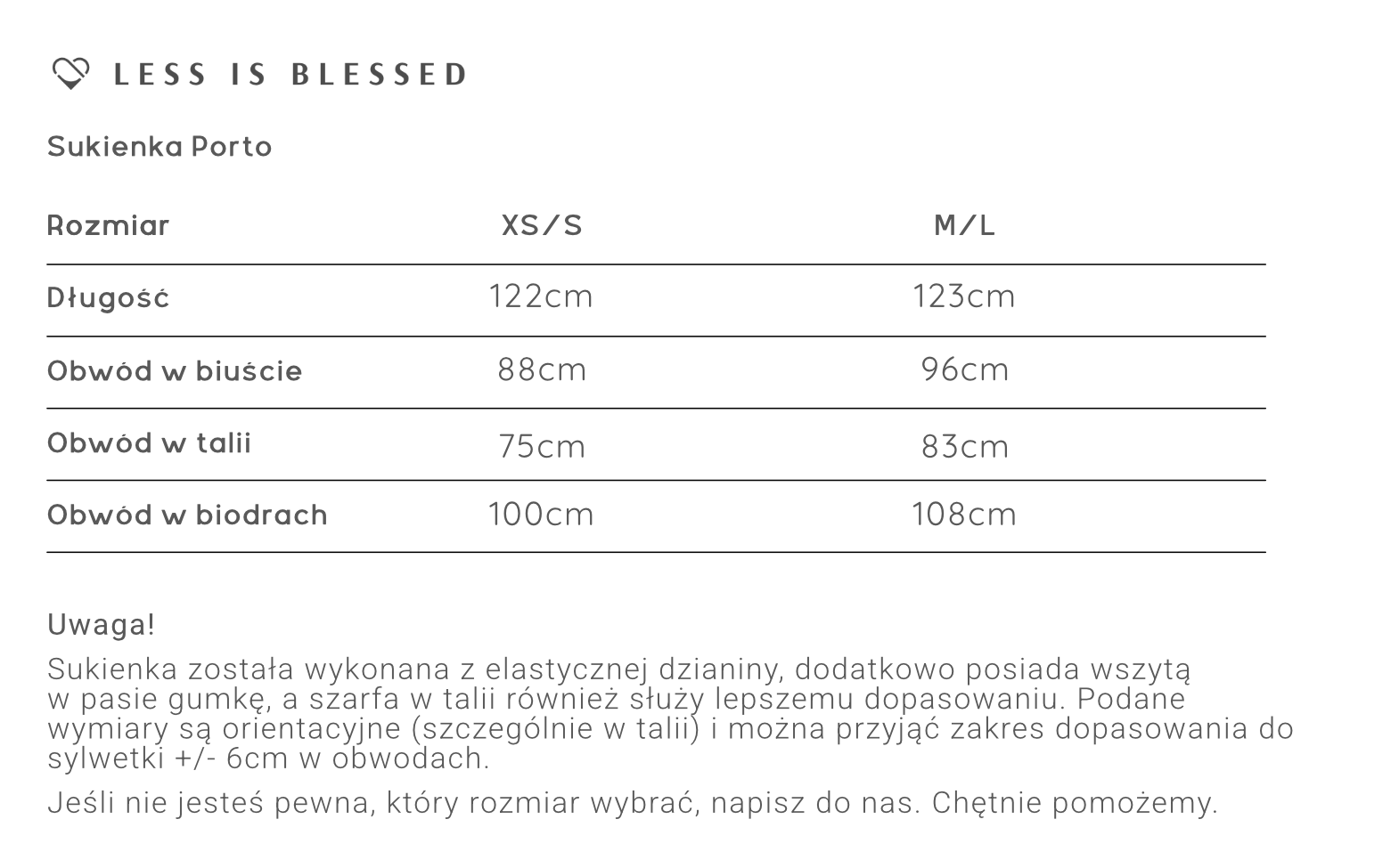 Tabela rozmiarów